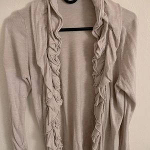 Beige Ruffled Cardigan